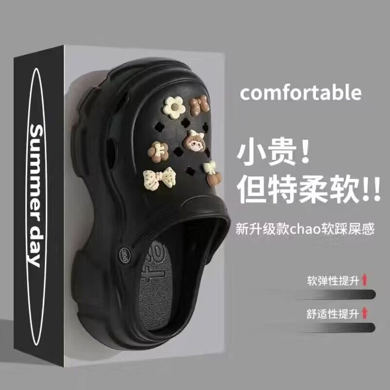 Crocs women's summeroutwear feeling of stepping on shit, thick sole non-slip 2024 new arrival beach toe sandals and slippers summer