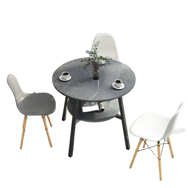 Double-layer negotiation table, living room casual slate coffee table, balcony coffee table, hotel bedroom small round table, tea table, others