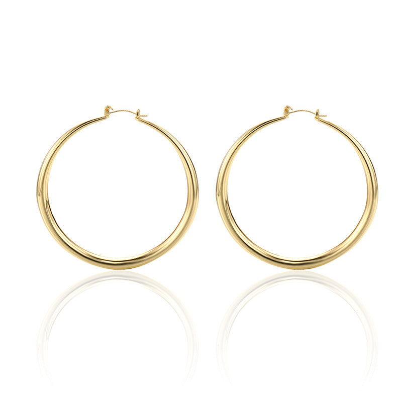 European and american cross-border e-commerce exaggerated jewelry fashion alloy circle earrings niche geometric gold stud earrings women's earrings