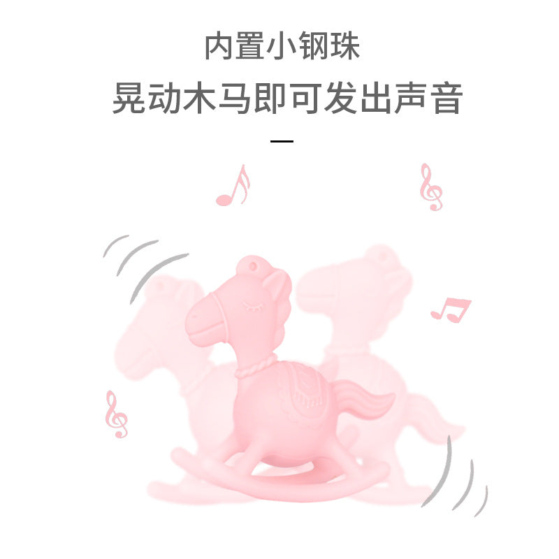 Baby teething glue hand shaking rattle silicone toy baby molar significant other anti-eating hand molar stick sound biting glue