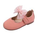 new girls' flats: lace-trimmed, big bow, soft-soled first walker shoes for toddlers - solid color princess style