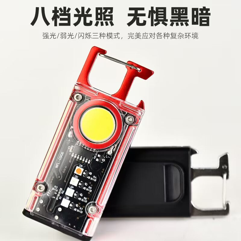 Cross-border Mini Keychain Light Bottle Opener Portable Multifunctional Keychain Light Emergency Flashlight Maintenance Work Light