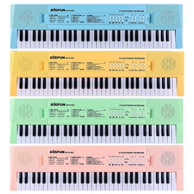 Children's beginner electronic piano, 61-key keyboard, multifunctional musical toy for boys and girls, electronic keyboard with microphone