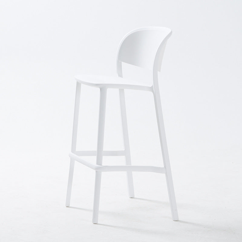 Scandinavian modern casual backrest high chair bar chair stackable outdoor cafe table stool bar chair island chair