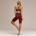 Amazon five-point brushed tight yoga shorts for women, high waist, tummy control, fitness pants, butt lift, running sports shorts for women