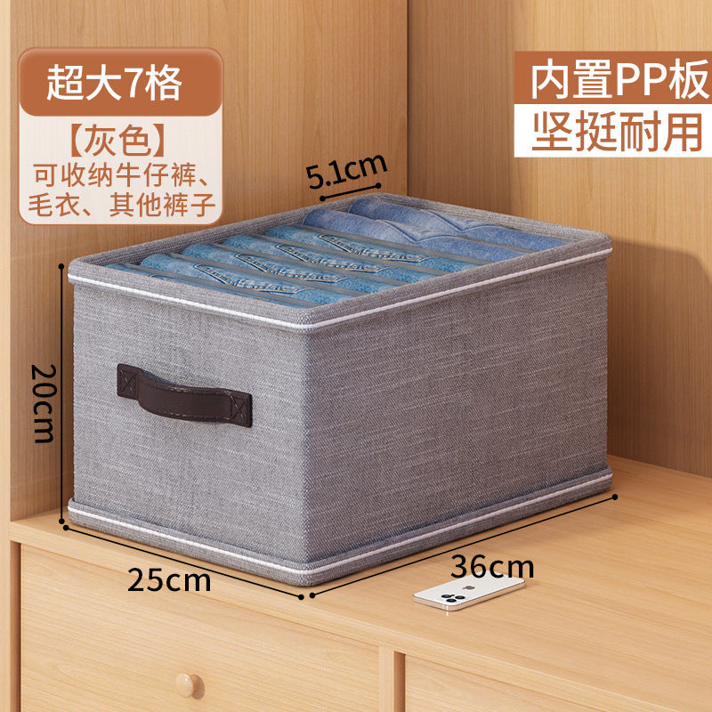 Cross-border good things, pants storage artifact, clothes, jeans, grid box, drawer-type dormitory wardrobe, layered finishing box