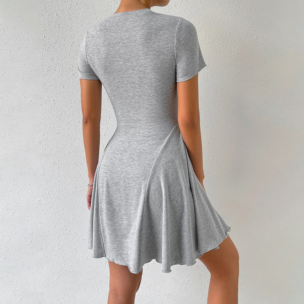 new european and american cross-border women's shein sexy mermaid ballet mini dress - slimming knitted dress