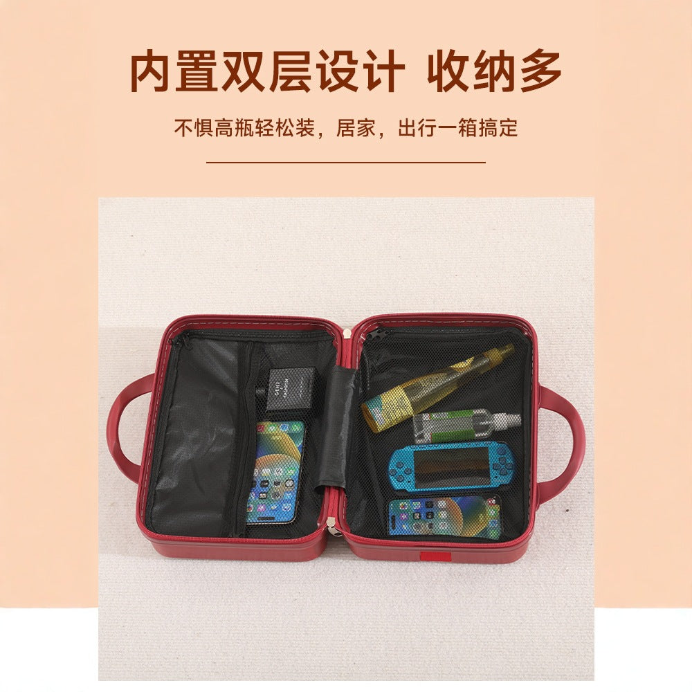 14-Inch gift suitcase, small zipper suitcase, light cosmetic case, manufacturer wholesale, high-end gift box, simple