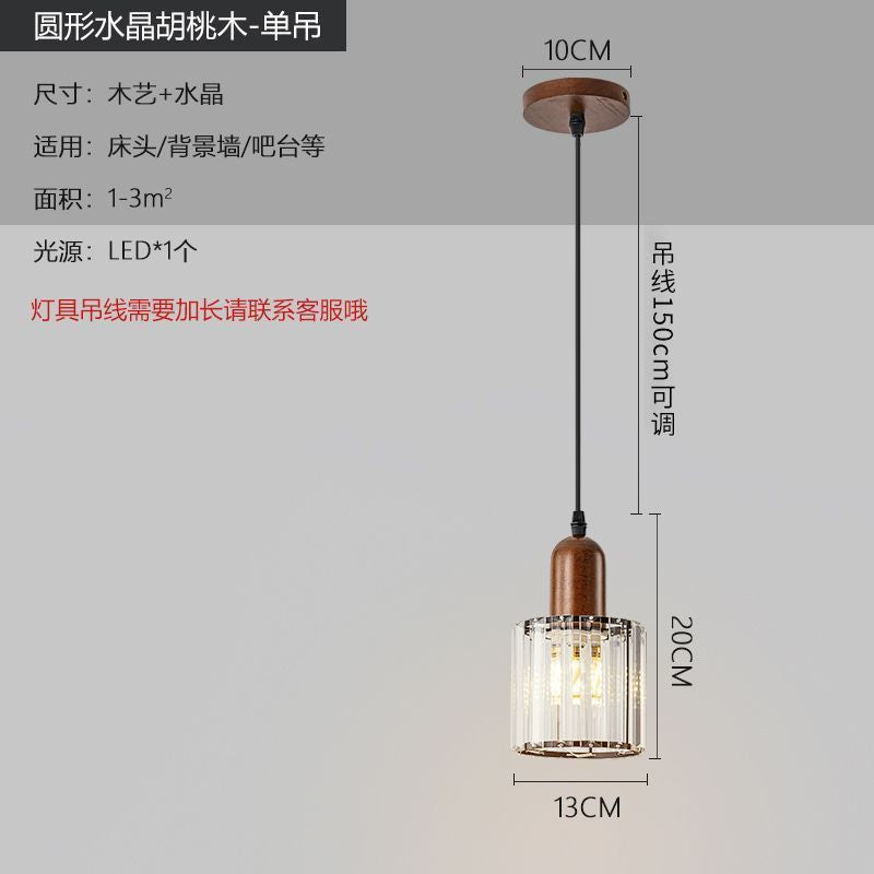 Medieval style lamps bedroom bedside small chandelier bedside table retro restaurant aisle new chinoiserie single head long hanging lamp