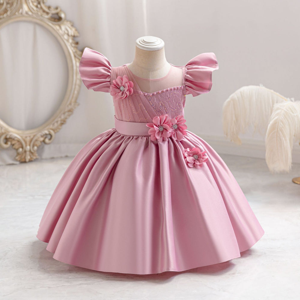 New in: ready-to-ship girls' formal dresses - floral print princess dress for piano recitals and special occasions