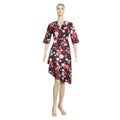 European and american african women's summer plus size clothing  v-neck private label socialite print irregular dress