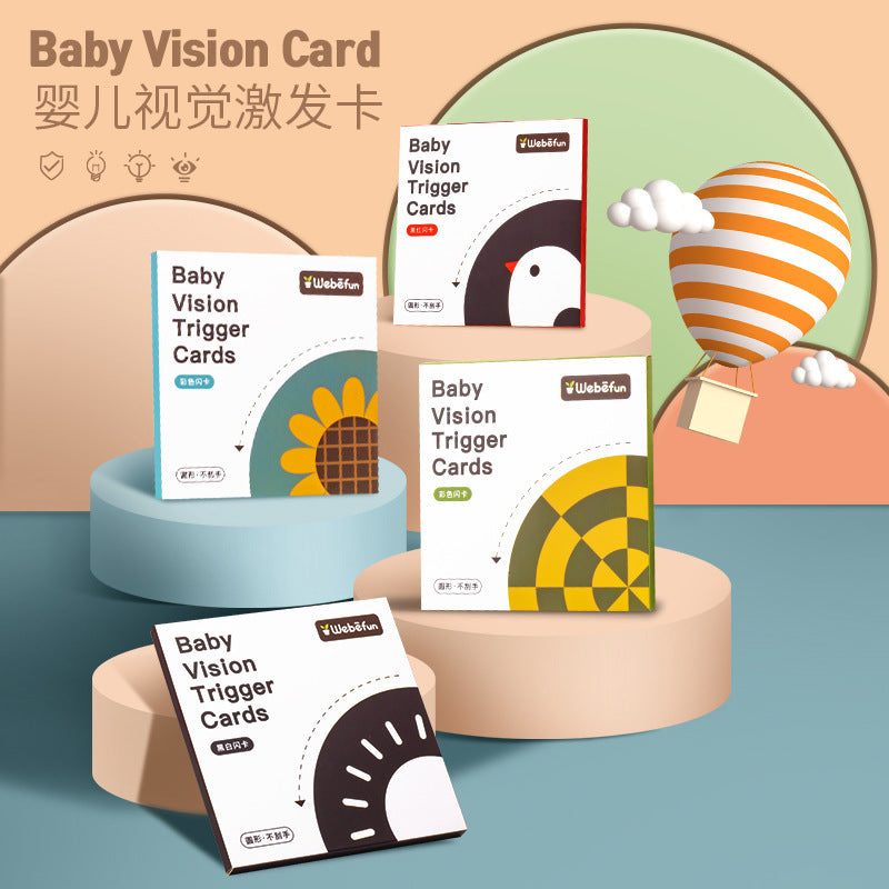 Infant early education educational newborn black and white card color cognition visual stimulation flash card cognition card children's toys