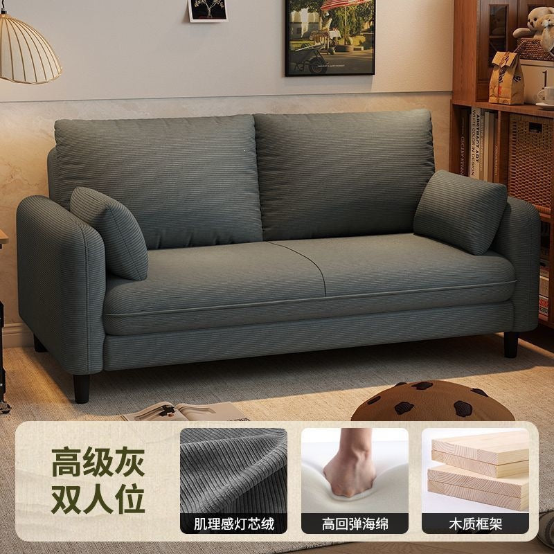Cat scratch leather retro sofa small apartment comfortable corduroy sofa living room balcony rental house sofa with backrest