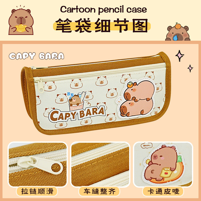 Kapibara large-capacity pencil bag  new primary and secondary school students, good quality, high-value stationery box, cute pencil bag