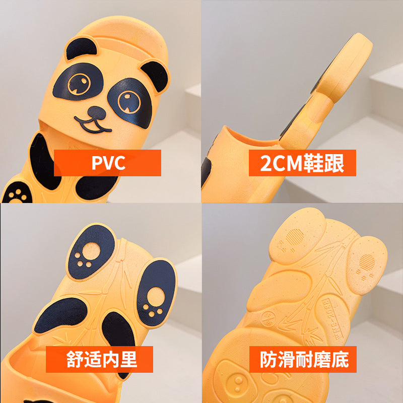 Panda parent-child slippers women's summer new style cute children's sandals non-slip home shoes cartoon internet celebrity beach shoes