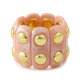 Wholesale resin bracelets: trendy retro ins style, spliced elastic bangles, creative niche designs, colorful gradient jewelry