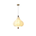 Medieval style gourd printing fabric small chandelier log beads retro single head chandelier restaurant bar bedroom bedside