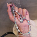 New arrival crystal pearl crystal lanyard beaded mobile phone hanging chain wholesale dream rabbit rhinestone pendant foreign trade cross-border