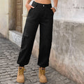 Wishfashion cross-border export  new arrival washed semi-elastic stylisheasiest for match jogger pantsworkwear denim pants