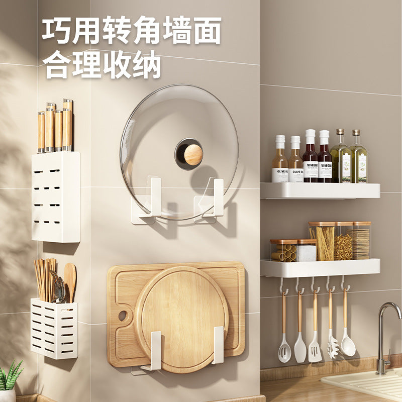 Factory direct white space aluminum kitchen storage rack - no drilling required, spice rack, kitchen supplies & general merchandise, all-in-one storage shelf