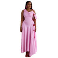 European and american cross-border women's clothing:  summer new arrival - elegant, designer, off-the-shoulder, midi-length, slim-fit cami dress