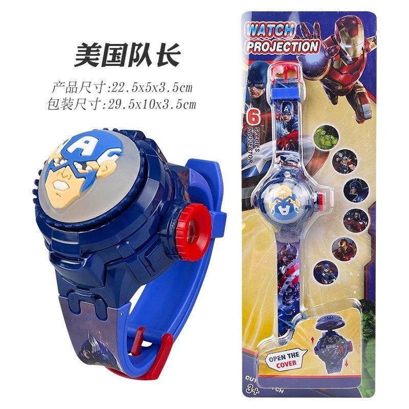 Tiktok live stream rotating colorful lights music hello kitty unicorn cartoon children's toy watch flip cover toy watch gift