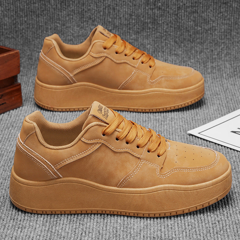 Best sellingretro men's shoes sneakers 2026 spring new arrival wheat color casual shoes soft bottom fashioneasiest for match sports shoes for men