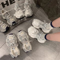 European station mesh thick sole dad shoes women's 2026 spring new arrival height increasing breathable round toe niche sports casual shoes
