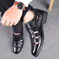 New arrival business hole cool leather shoes men's casual wedding groom british sandals summer breathable youth pointed toe men's shoes