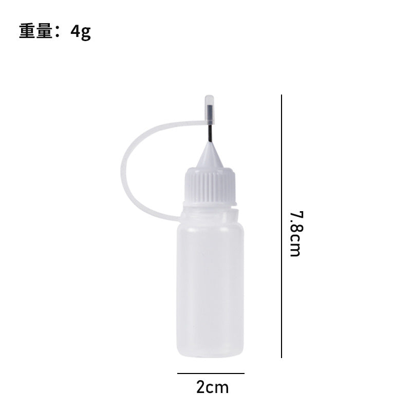 Dispensing bottle, needle bottle, pinhole bottle, tattoo pigment oil injection bottle, soft fat caulking glue bottle, squeezable pointed mouth bottle
