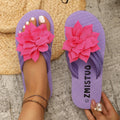 Women's plus size floral flip-flops - summer new arrival, unisex flat sandals