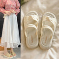 Women's summer outdoor soft sole slippers fashion new thick sole sandals easiest for match one-character sandals slippers one-pedal slippers