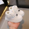 Kids sneakers boys high-top sneakers autumn winter two cotton girls white shoes k-style children's basketball shoes cotton shoes