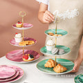 European-style popular casual ceramic dessert plate, dessert plate, household afternoon tea special cake plate, fruit plate skewer plate