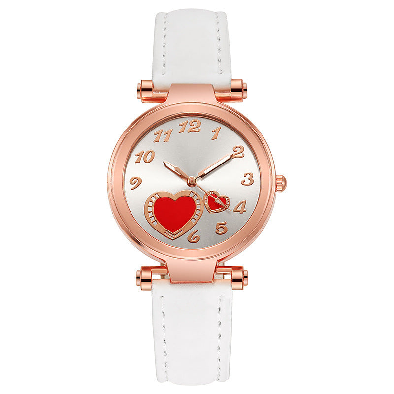 Korean ins style retro heart watch women's niche simple easiest for match mini elegant student artsy trendy women's watch