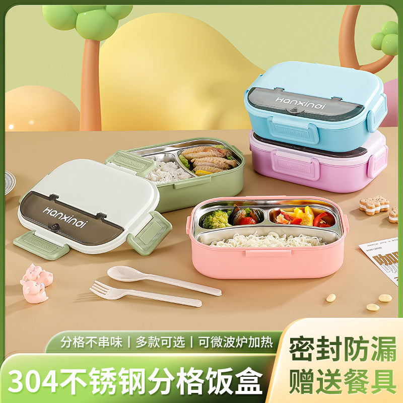 304 stainless steel insulated lunch box - perfect for students, elementary school kids, and school lunches. features compartments and a tray