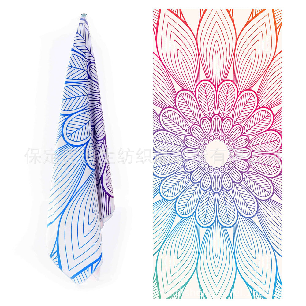 Factory wholesale full-page printed sand-free beach towel, soft, absorbent, quick-drying, mesh bag packaging, advertising cheerleading bath towel