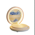 Creative quicksand painting phone charging bluetooth speaker table lamp decoration - perfect for housewarming gifts, bedroom bedside night light
