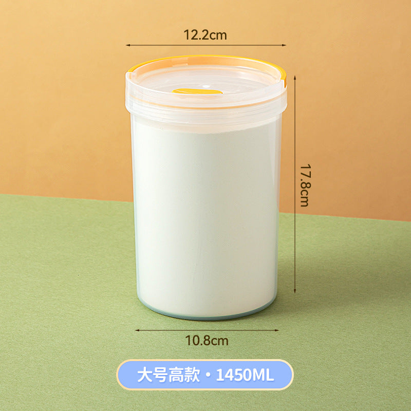 Japanese desktop round transparent storage box plastic sealed baby milk powder box food grade portable storage tank