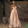 European and american cross-border women's fashion:  spring/summer new arrivals - sexy and elegant cutout backless high-waisted pleated maxi dress
