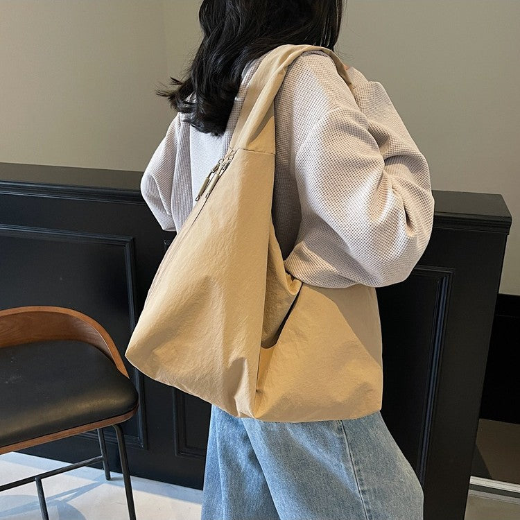 Cross-border fashion casual canvas tote bag women's 2025 new trendy versatile large-capacity underarm bag commuter shoulder bag