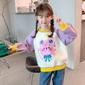 Girls' sweatshirt:  autumn/winter new arrival - stylish, trendy, long-sleeved, loose-fit top. perfect for spring, fleece-lined, cute kids' clothing