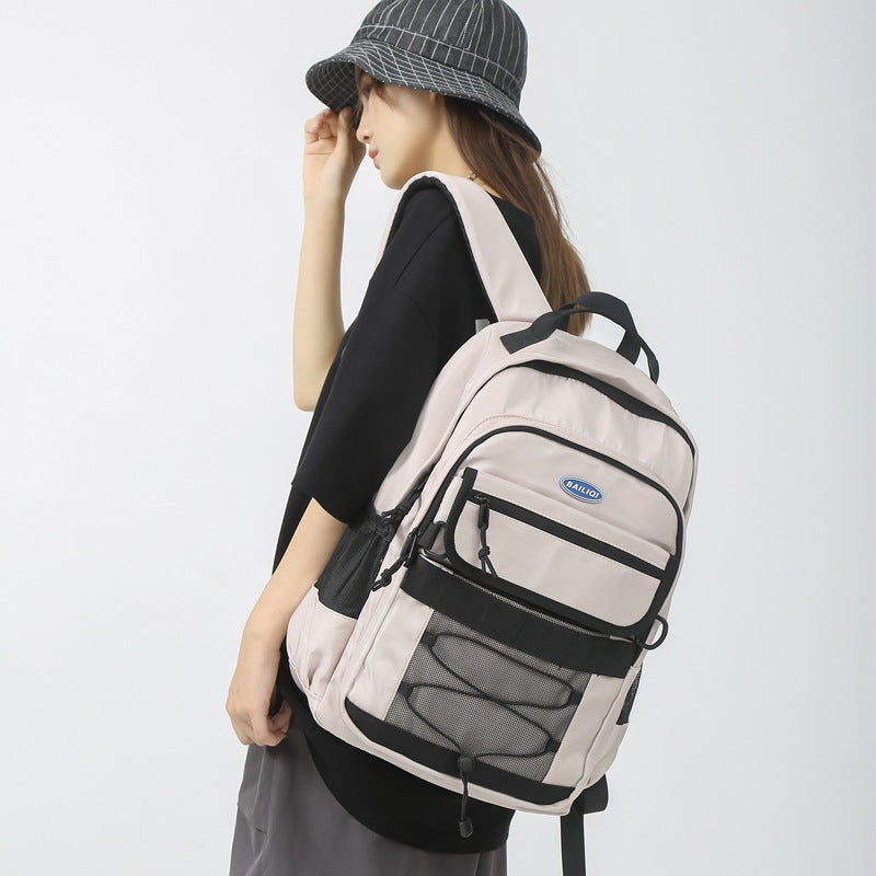 Customized backpack for female college students, large capacity double shoulder bag for men, japanese style workwear travel laptop backpack - factory direct