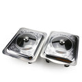Customized cross-border stainless steel four-legged dining stove with cover restaurant food insulation heating buffet stove square hotel dining stove