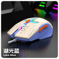 Dazzling silver fox h6 tri-color illuminated gaming mouse - customizable pc laptop usb wired 6d gaming mouse