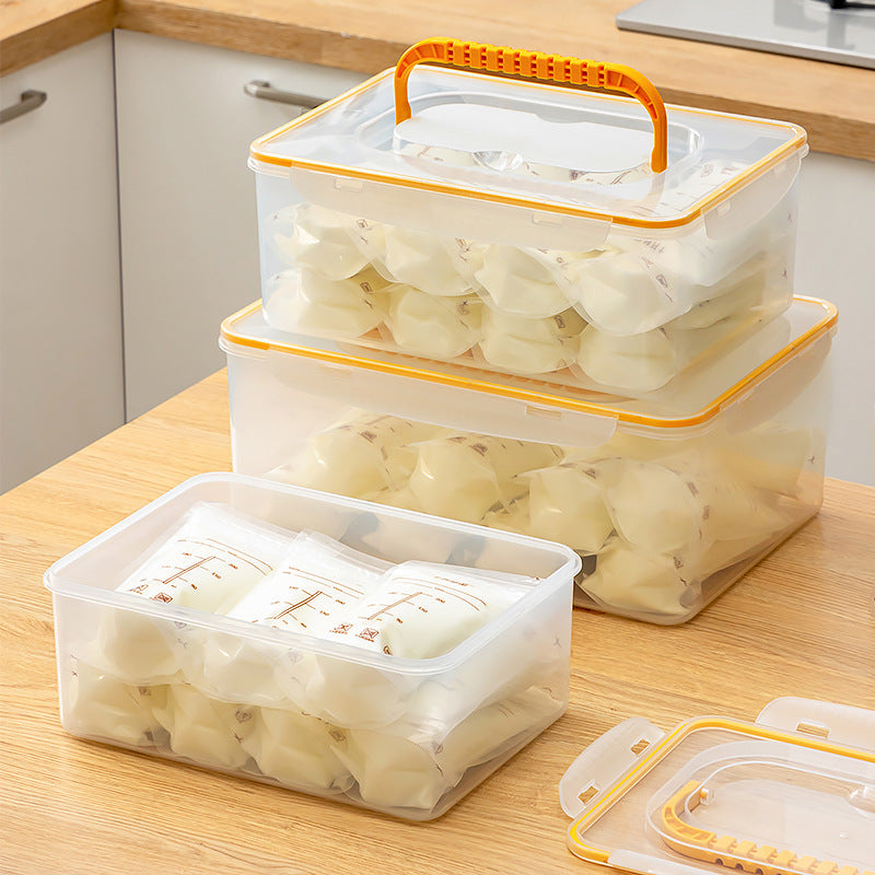 Breast milk storage box Large portable square refrigerated storage box Special sealed fresh-keeping box for refrigerator frozen milk storage box
