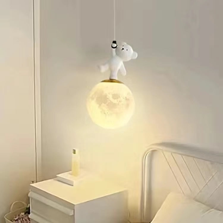 Modern minimalist panda cream style pendant light - three-light luxury dining table, dining room, bedroom cute ambiance pumpkin small pendant lamp