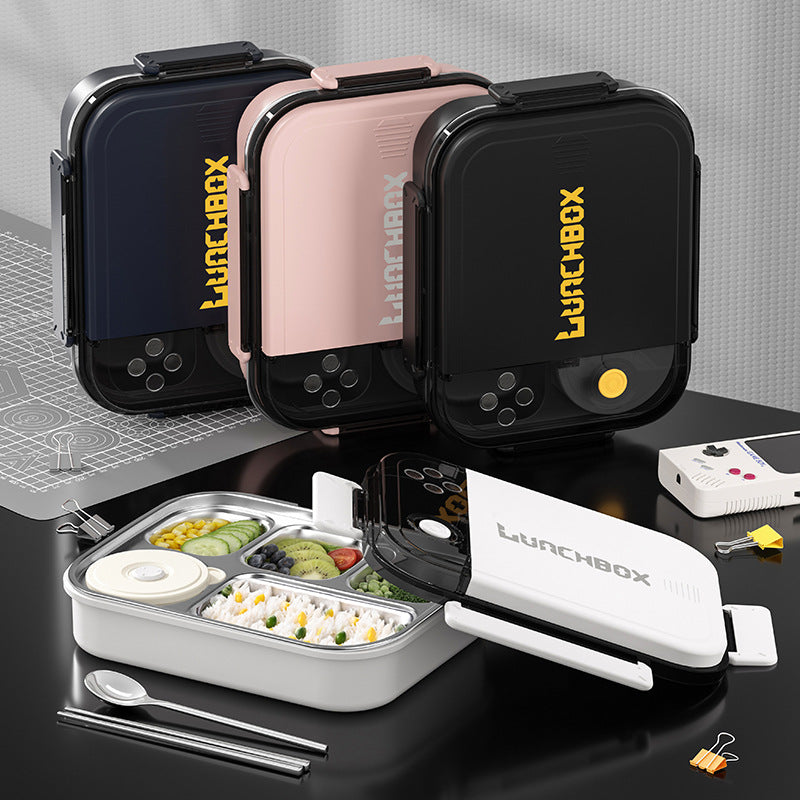 Cross-border thermal insulation lunch box 316 stainless steel advanced sense student lunch box office worker grid portable partition box