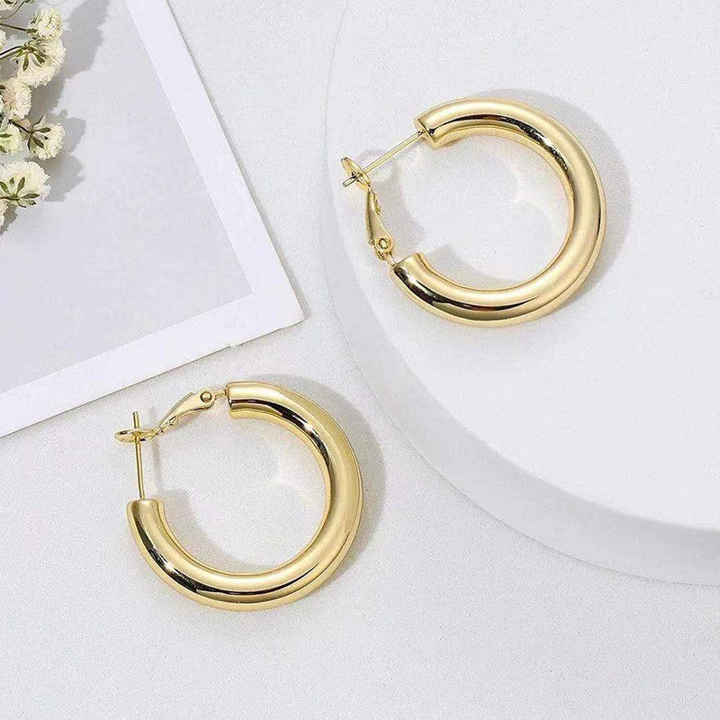 Stainless steel new earrings - european and american trendy fashion earrings, hollow, extra large, ultra-lightweight, statement, elegant, high-end, versatile