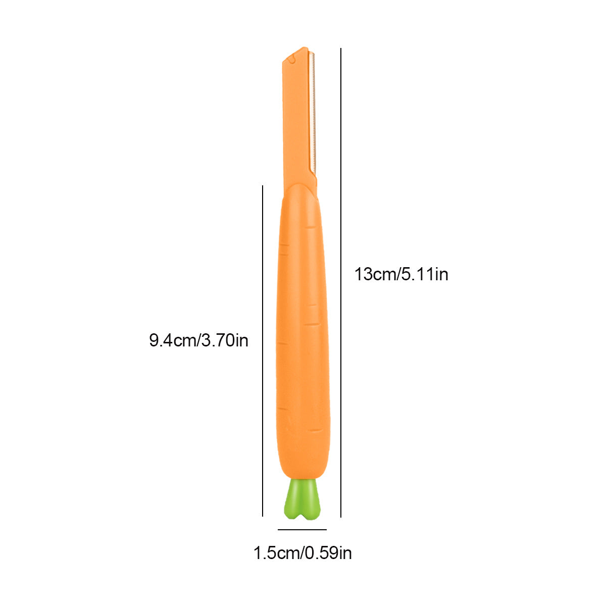 Portable carrot-shaped eyebrow scraper eyebrow trimmer set Anti-scratch eyebrow trimmer Stainless steel eyebrow scraper Beauty eyebrow trimmer tool